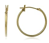 14k Yellow Gold Basic Click Hoop Earrings