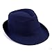 HDE Kid's Short Brim Trilby Fedora Hat (Navy Blue)