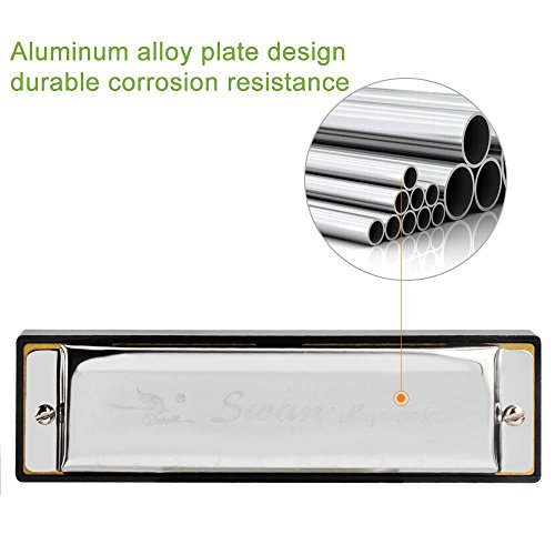 HOMEKE Harmonica Key of C 10 Hole 20 Tone Diatonic Harmonica C Blues with Case for Beginner,Students, Kids Gift - Thumbnail 7
