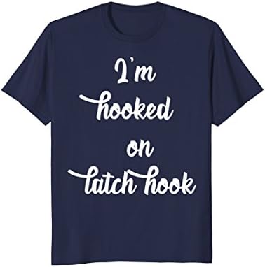 Mens I'm Hooked On Latch Hook T-Shirt XL Navy