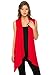 Azules Womens Solid Color Sleeveless Asymetric Hem Open Front Cardigan (X-Large, Navy)