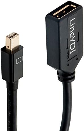 Gold Plated Mini DisplayPort to DisplayPort M/M Cable, LineYDI 1.2 DP to Mini DP Cable(mDP/Thunderbolt Port Compatible) 6 Feet (Mini DP to DP Male Adapter Cable)