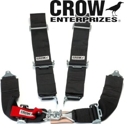 Crow Enterprizes Quick Release Black Safety Harness Restraint 3 Inch Lap 3 Inch Shoulders 4 Point