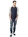 Alternative Men's Raglan 3/4 Sleeve Henley Shirt, Navy/Oatmeal, Large
