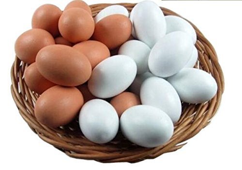 HAKACC Easter Eggs Wooden Fake Eggs 9 Pieces 2 Colors