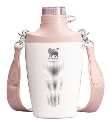 Stanley Cross Bottle Reiseflasche mit Jacquard-Band, auslaufsicherer Tritan-Deckel mit abnehmbarem Strohhalm, recycelter Edelstahl, doppelwandige Vaku