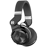 Bluedio T2s Bluetooth Headphones On Ear with Mic, 57mm Driver Rotary Folding Wireless Headset, Wired and Wireless headphones for Cell Phone/ TV/ PC, 40 Hours Play Time (Black)
