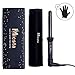 Micsta Negative Ions Curling Iron Long Barrel Ceramic Coated, Dual Voltage Curling Wand Quick Heating, Beach Wave Hair Curler Fast Styling for Long Hair, with Glove and Mat, Black (Slim (1/2