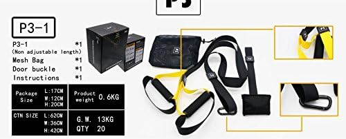 Fitness Workout Suspension Trainer Resistance Bands Gym Strength Hanging Straps (P3-1)
