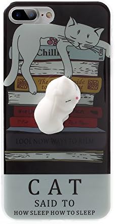 3D Squishy Cat Case for iPhone 7, Kneading Soft Silicone Finger Pinch Cute Cell Phone TPU Protective Cover for Girls Women Kids