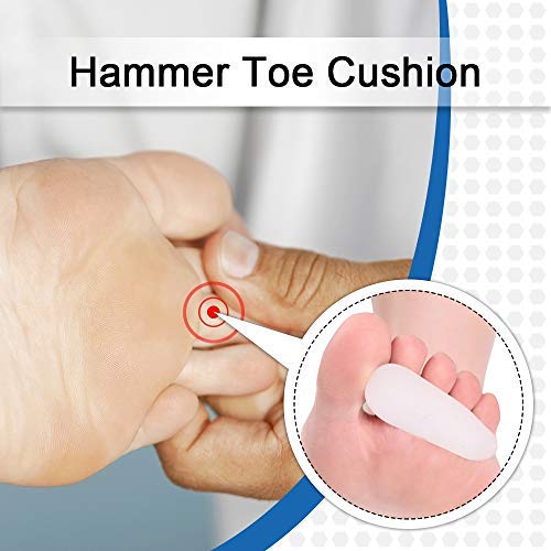 Skyfoot’s Hammer Toe Straightener 3 Loops - Toe Spreader Gel Toe Corrector Pack of 6 (White)