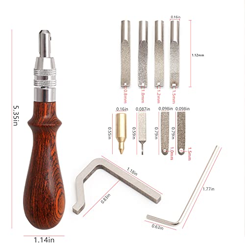 Aiegiuor Leather Edge Groover Tool kit（10 in 1 Pro Adjustable) Leather
