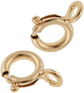 YDT Gold Plated 925 Sterling Sliver Spring Open Ring Clasp for 5*5mm 10pcs