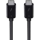 Belkin - Cable Thunderbolt 3 de 100 W, Cable de USB-C a USB-C, 0.8 m de Largo, Color Negro