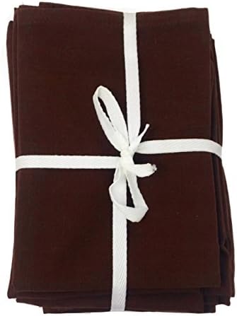 100% Egyptian Cotton Dinner Napkins - Set of 12 Lunch Linen Napkins - Elegant Cloth Napkins Paperless Kitchen Towels - Gray White Black Brown Grey - Made in Egypt (Dark Brown)