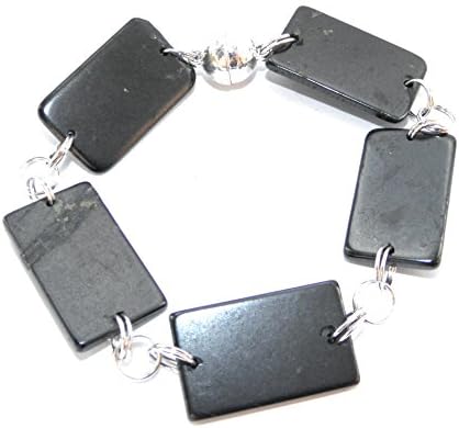 Karelia Shungite Bracelet Power Bead, Reiki Charged, Karelian shungite EMF Protection