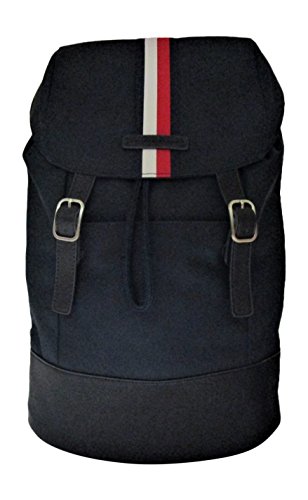 Tommy Hilfiger Men's Canvas Backpack Red White and Blue Stripes