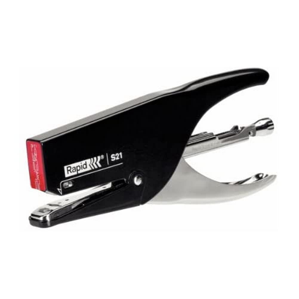 Rapid S21 Stapling Pliers, 30 Sheet Capacity, Uses No. 21 Staples, Super Flat Clinch Stapling, Metal, Black, 24812601