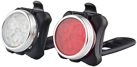 LifeFly Rechargeable LED Bike Light Set, Cycling Headlight and Taillight, 2 USB Cables Included, 4 Light Modes, 350lm ,Water Resistant IPX4 Front and Rear Bicycle Light Set