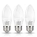 LOHAS 60W Equivalent LED Candelabra Bulb, E26 Light Bulb 5000K Daylight White, (6W Bulb) Halogen Bulbs Replacement, Candle Shape Bulb for Home Lighting,550 Lumen, Not Dimmable(3 Pack)