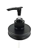 Black Aluminum Soap Dispenser Lid Pump Insert kit Rust and Leakage Proof for Mason, Ball, Canning Jars, 1-pack (Regular Mouth)