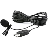 Movo M1 USB Lavalier Lapel Clip-on Omnidirectional Condenser Computer Microphone for PC and Mac (20' Cord)