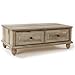 Crossmill Transitional Style 2 drawers with Metal Runners and Safety Stops Coffee Table, Weathered﻿