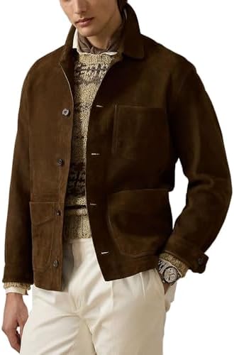 FLAVOR Mens Casual Leather Baseball Bomber Jacket Suede Varsity