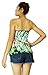 Design By Jingle Women's Hippie Short Tie-Dye Spandex Bohemian Fold-Over Mini Skirt or Strapless Dress (22-Greenwhite)