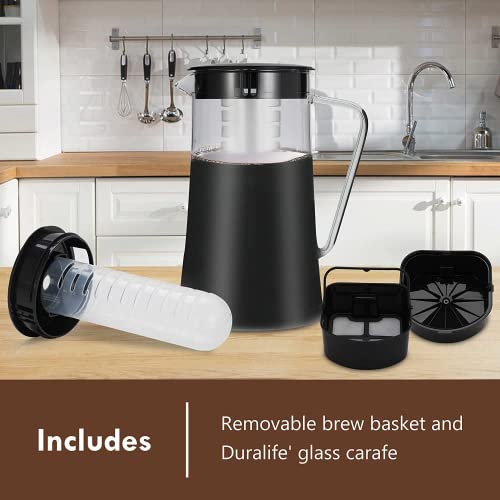 Iced Coffee Maker with 3 Quart Glass Pitcher, MultiUse Coffee Maker