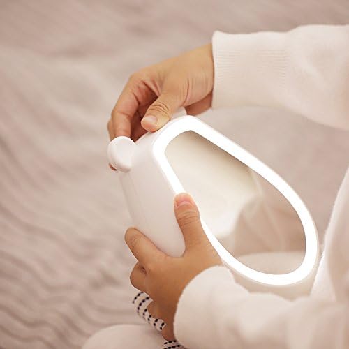 Illuminated Makeup Mirror LED Fill Mirror Night Light Gesture Sensing Voice Control Alarm Clock Temperature Display USB,White