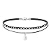 Jane Stone Vintage Black Velvet Choker Necklace Gothic Jewelry with Pearl and Infinity(Fn2141-8set)