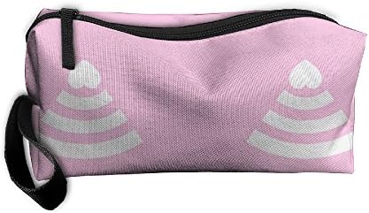 I Heart WiFi White On Pink Zippered Pencil Case, Makeup Bag, Organizer Holder 3D Printed Travel Toiletry Bag