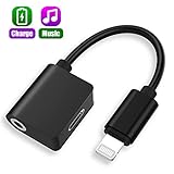 iPhone Headphone Adapter, oldboytech 2 in 1 Lightning to 3.5mm Headphone Jack Adapter, Charge and Listen for iPhone X/iPhone 8/iPhone 8Plus/iPhone 7/iPhone 7Plus(Support iOS 10.3; iOS 11)(Black)