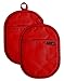 Rachael Ray Cotton Pot Holder/Hot Pad & Trivet with Silicone Grip, Heat Resistant up to 500 Degrees, Material, 12x7.5”, Red 2pk