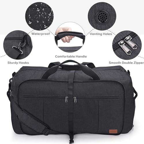 Urtala Foldable Travel Bag for Men and Women 120L Large Weekender with Shoe Compartment, Waterproof Handbag