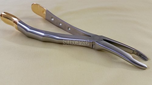 PREMIUM GRADE GOLD HANDLE DENTAL UPPER ROOTS EXTRACTING FORCEPS #44 SPECIAL HANDLE (DH BRAND)