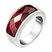 FANSING Women Rings Men, Imitation Red Agate Ring Stainless Steel, Size 10