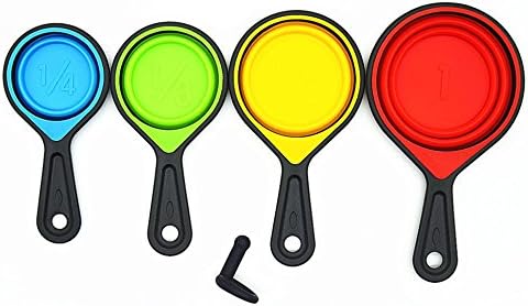 4PC/Set Collapsible Silicone Measuring Cups Set, Easy To Use,Kitchen Accssesory