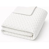 Threadart Minky Baby Blanket, 28" x 38", White Double-Sided Smooth + Dot, Ultra Soft, Newborn and Toddler, Machine Washable