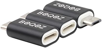 Lighting to Micro USB Adapter 3-Pack, Boqoz Apple 8 Pin Female to Micro USB Male Converter,Turn Iphone 6s/7/7Plus/8 8Plus/X Cable to Charge Android Cellphone, Power Bank,Bluetooth etc (Black)