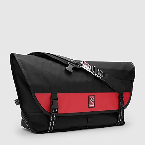 Black/Red Chrome Metropolis Messenger Bag
