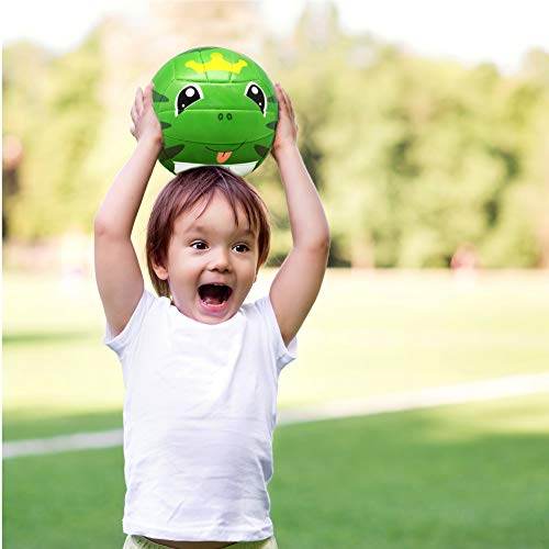 PP PICADOR Toddler Kid Volleyball Cute Cartoon Ball for Girls Boys Toy Gift with Pump(Frog, Size 3) - Thumbnail 5