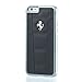 Ferrari 458 Black Real Genuine Leather Hard Case w/ Silver Emblem for iPhone 6