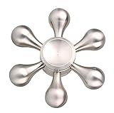 Inspirationc 6 Angle Customizable Metallic EDC Hand Fidget Spinner,Ceramic Bearing Killing Time Toy for Anxiety, Stress Relief and Boredom--Silver