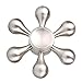 Inspirationc 6 Angle Customizable Metallic EDC Hand Fidget Spinner,Ceramic Bearing Killing Time Toy for Anxiety, Stress Relief and Boredom--Silver