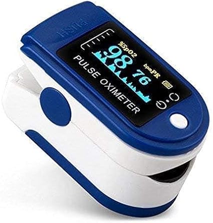 Topex Pulse Oximeter Fingertip, Blood Oxygen Saturation Monitor Fingertip, Blood Oxygen Meter Finger Oxymeter Finger with Pulse, O2 Monitor Finger for Oxygen (Blue1)