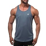 Dri Fit Microfiber Bodybuilding Stringer Tank Top Y-Back Racerback, Small, Charcoal Grey