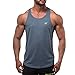 Dri Fit Microfiber Bodybuilding Stringer Tank Top Y-Back Racerback, Small, Charcoal Grey