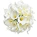 HoveBeaty Calla Lily Bridal Wedding Festival Decor Bouquet Real Touch Latex Flower Bouquet Pack of 20 (Yellow-White)